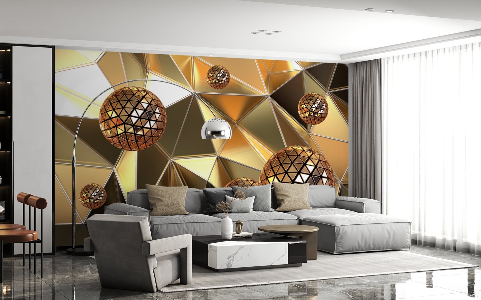 Fototapeta 3D kovové gule