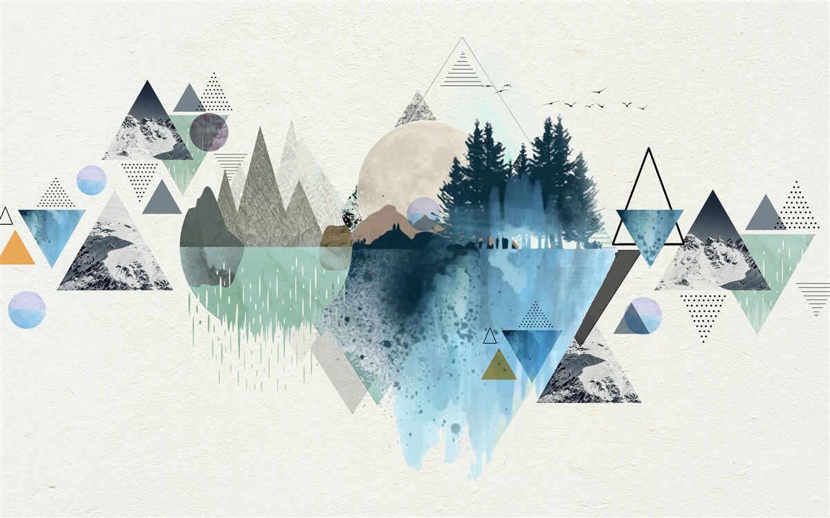 Fototapeta geometria a lesná abstrakcia