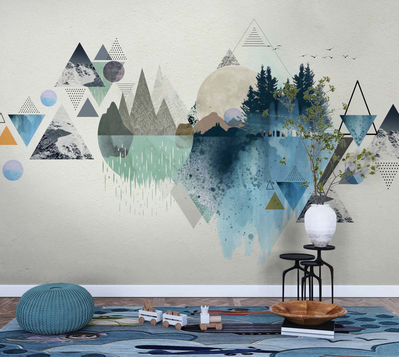 Fototapeta geometria a lesná abstrakcia