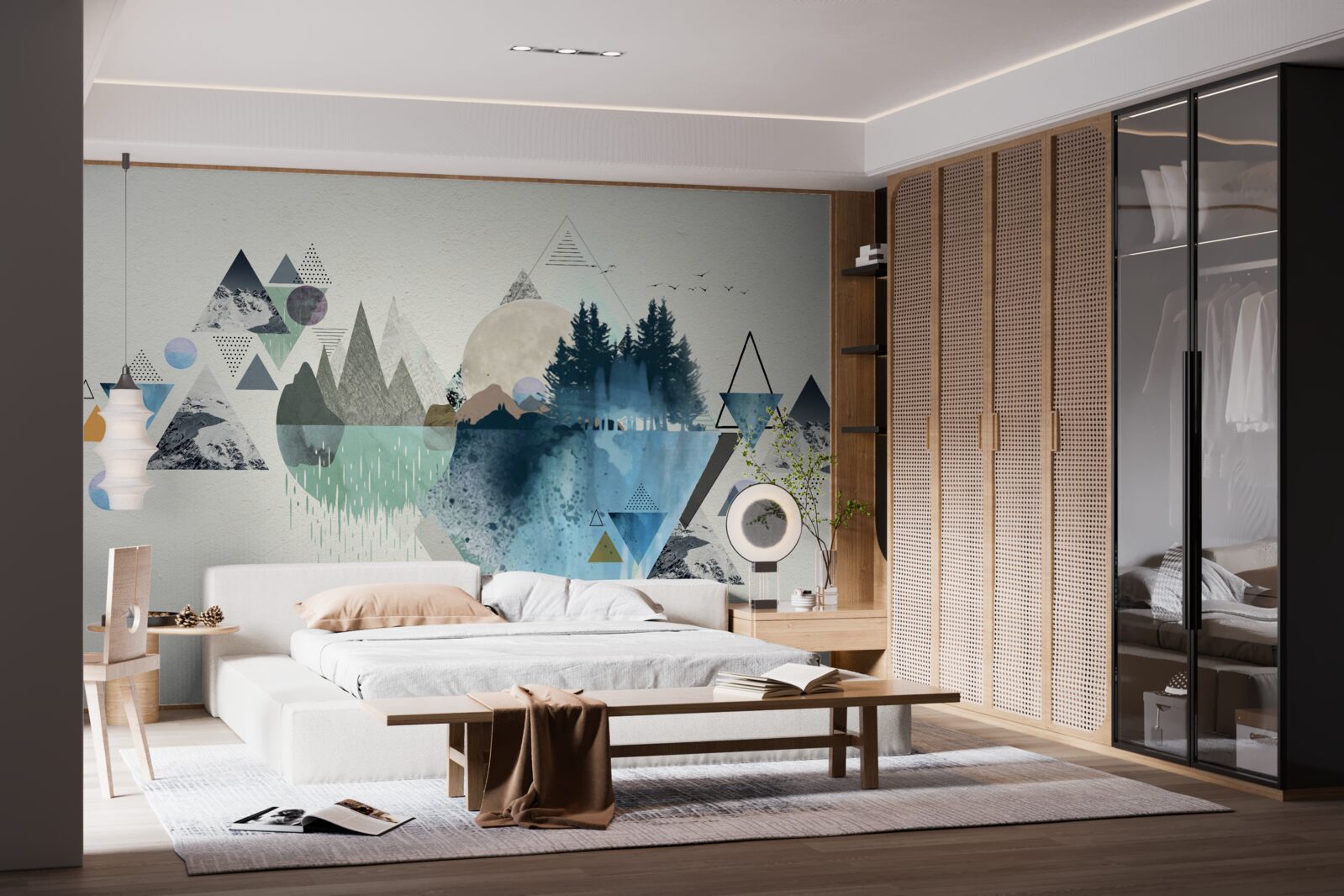 Fototapeta geometria a lesná abstrakcia