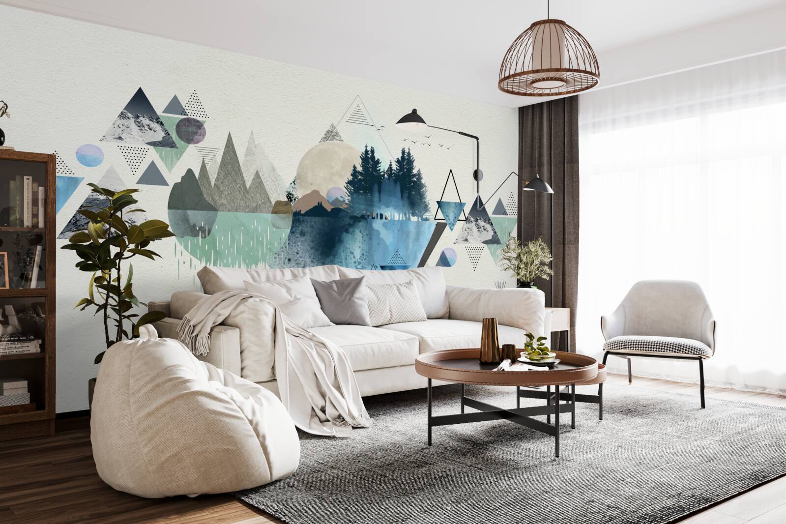 Fototapeta geometria a lesná abstrakcia