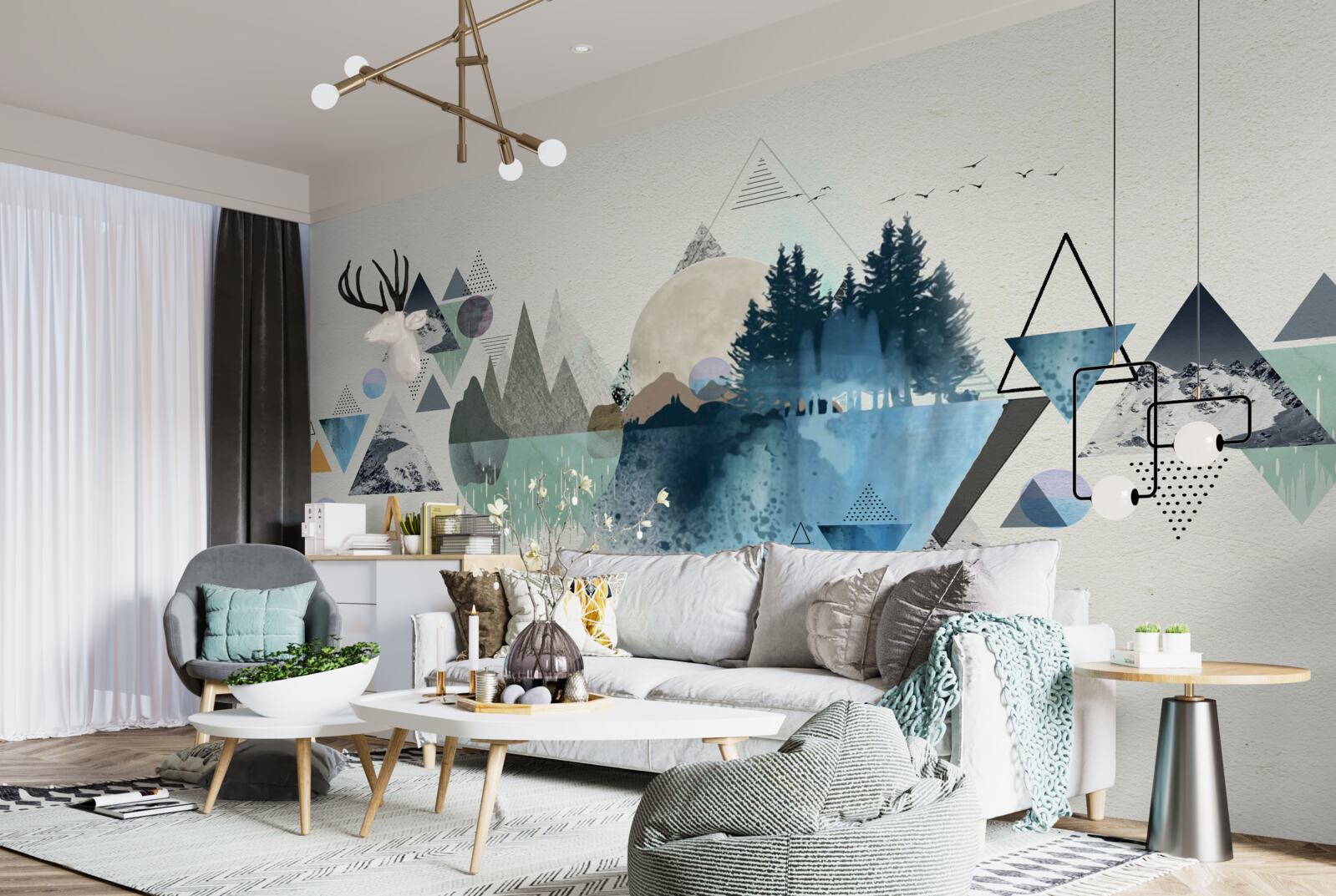 Fototapeta geometria a lesná abstrakcia