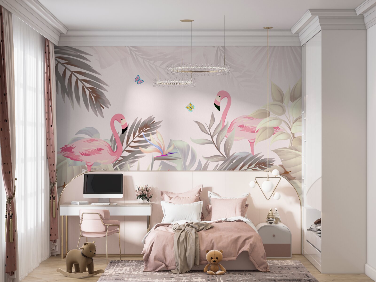 Fototapeta plameniak medzi stromami