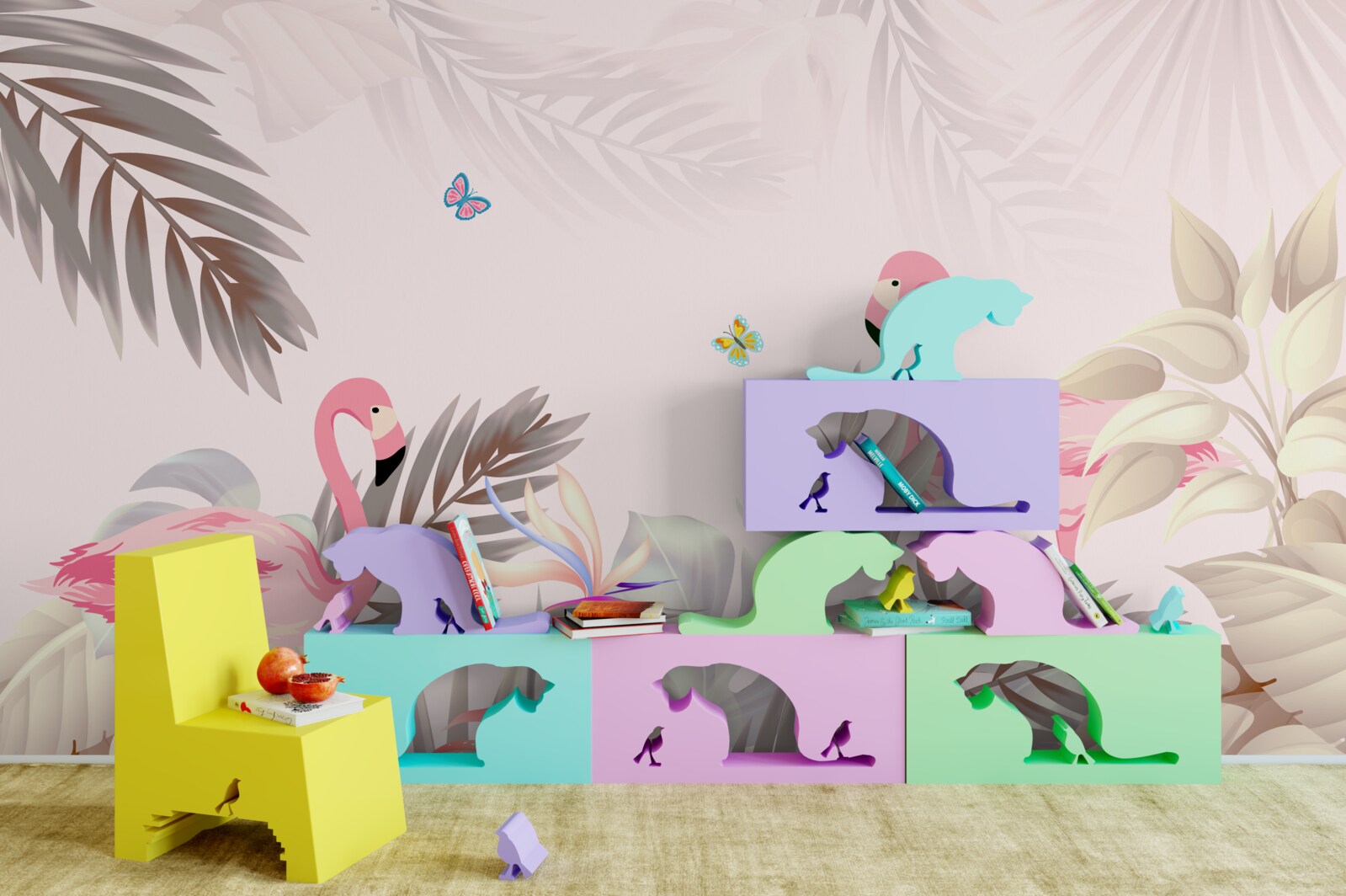 Fototapeta plameniak medzi stromami