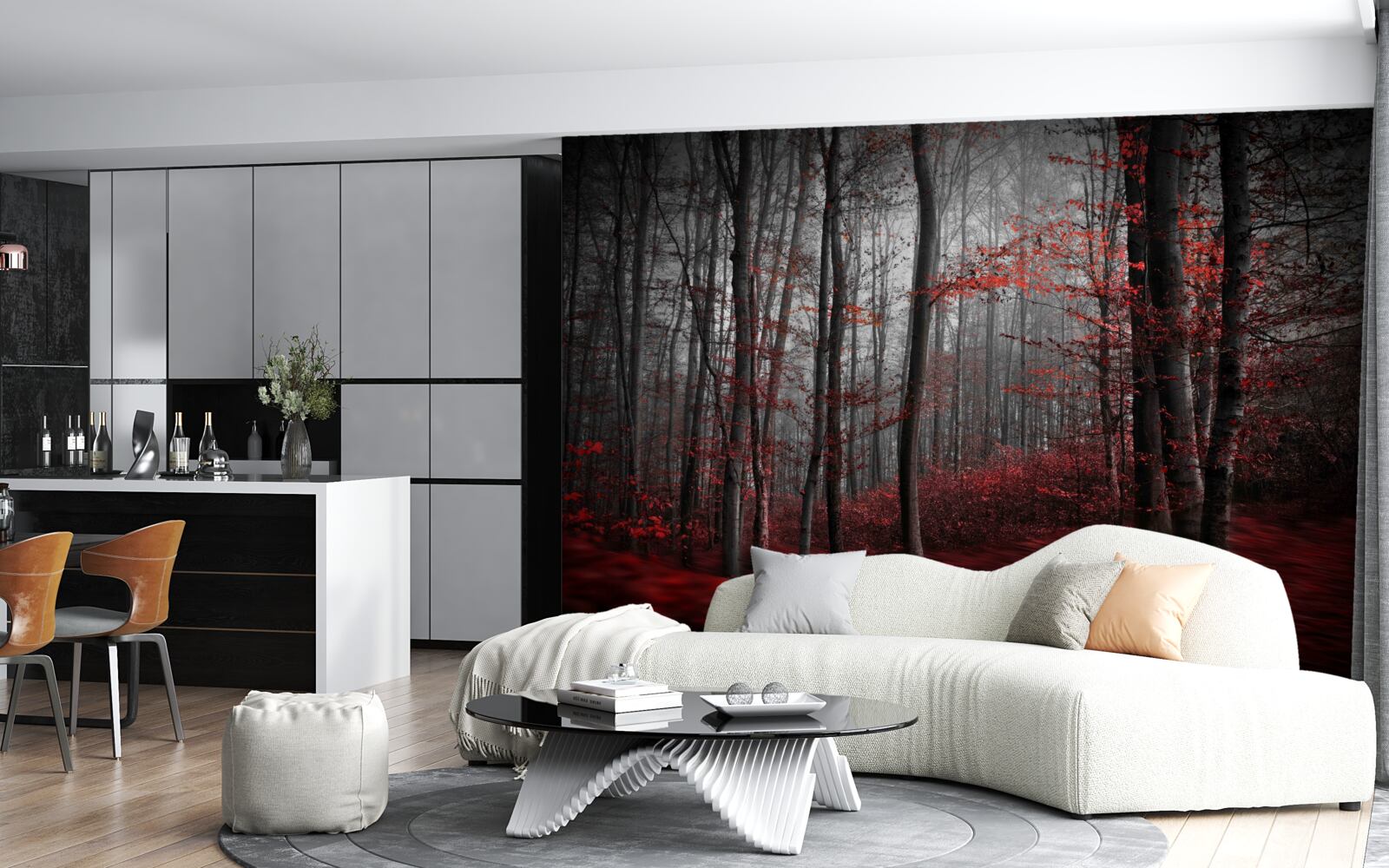 Fototapeta jesenná krajina v daždi