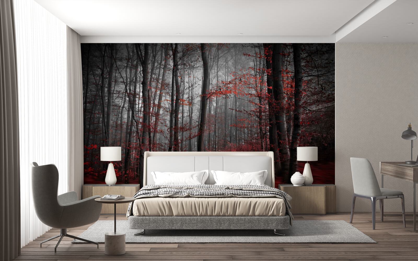 Fototapeta jesenná krajina v daždi