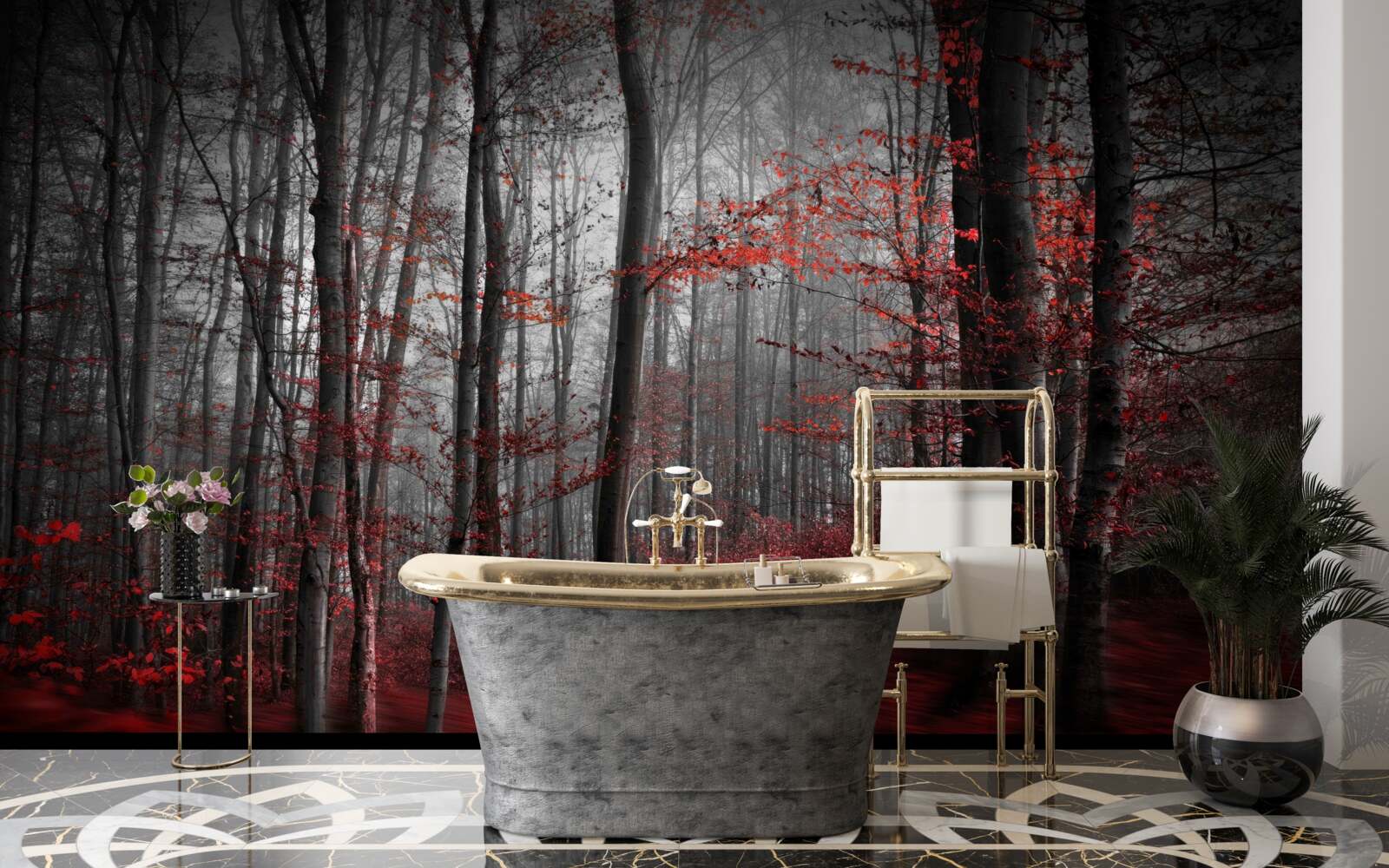 Fototapeta jesenná krajina v daždi