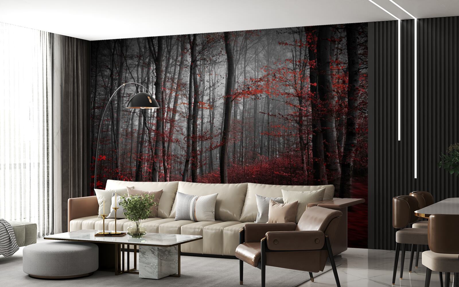 Fototapeta jesenná krajina v daždi