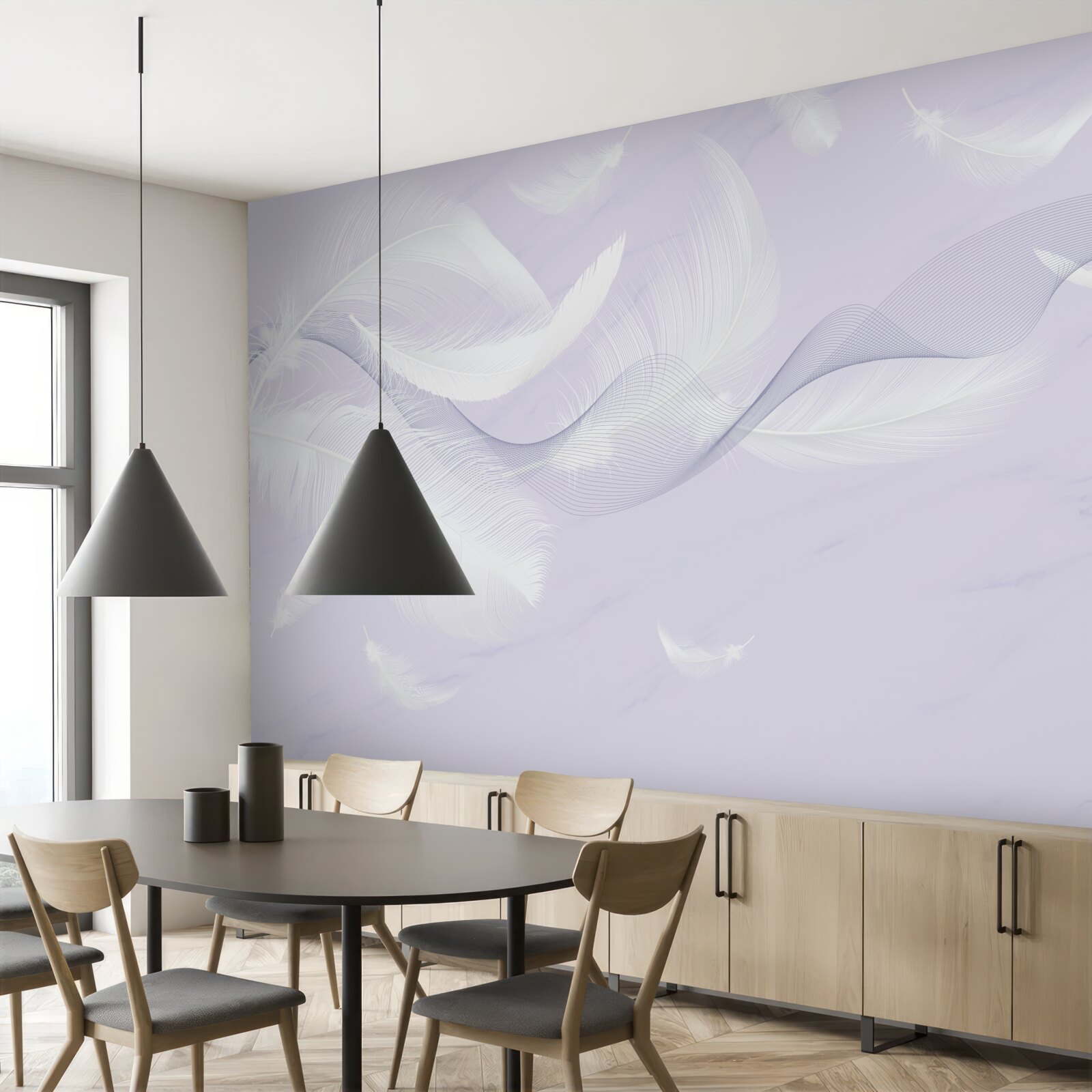 Fototapeta Snehobiele, vzdušné perie