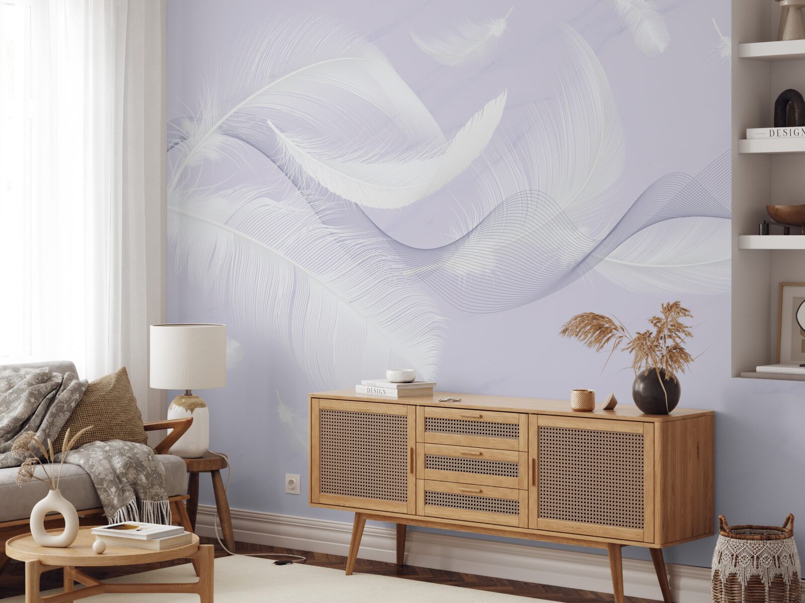 Fototapeta Snehobiele, vzdušné perie