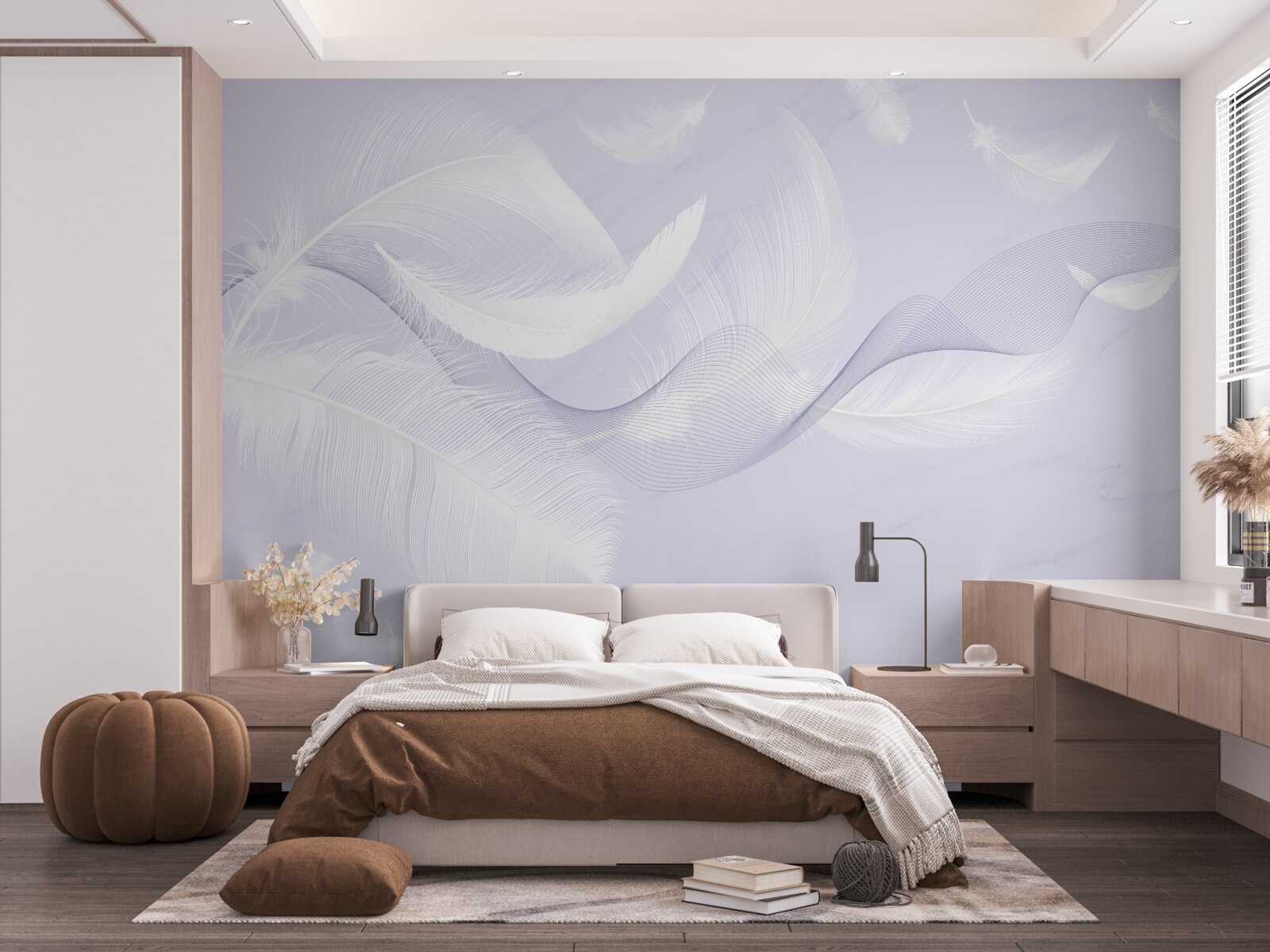 Fototapeta Snehobiele, vzdušné perie