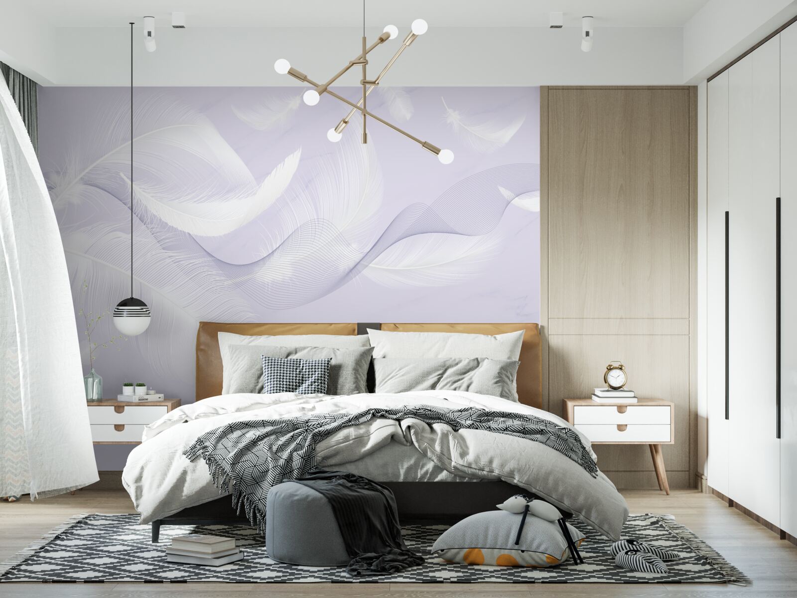 Fototapeta Snehobiele, vzdušné perie