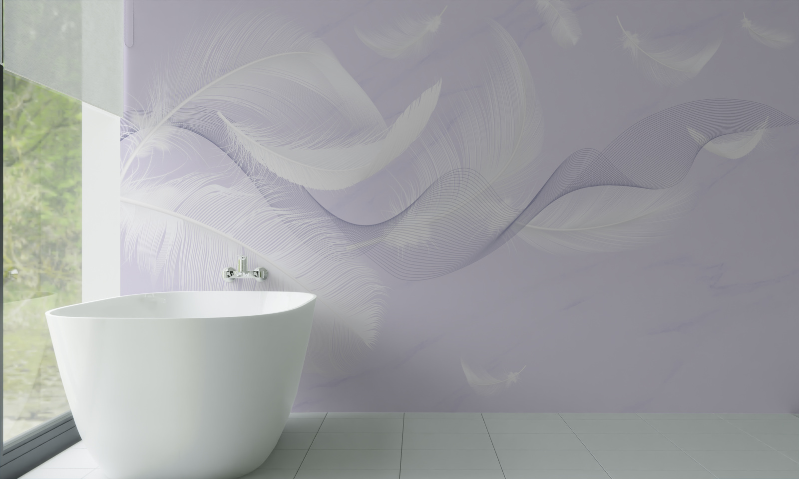 Fototapeta Snehobiele, vzdušné perie