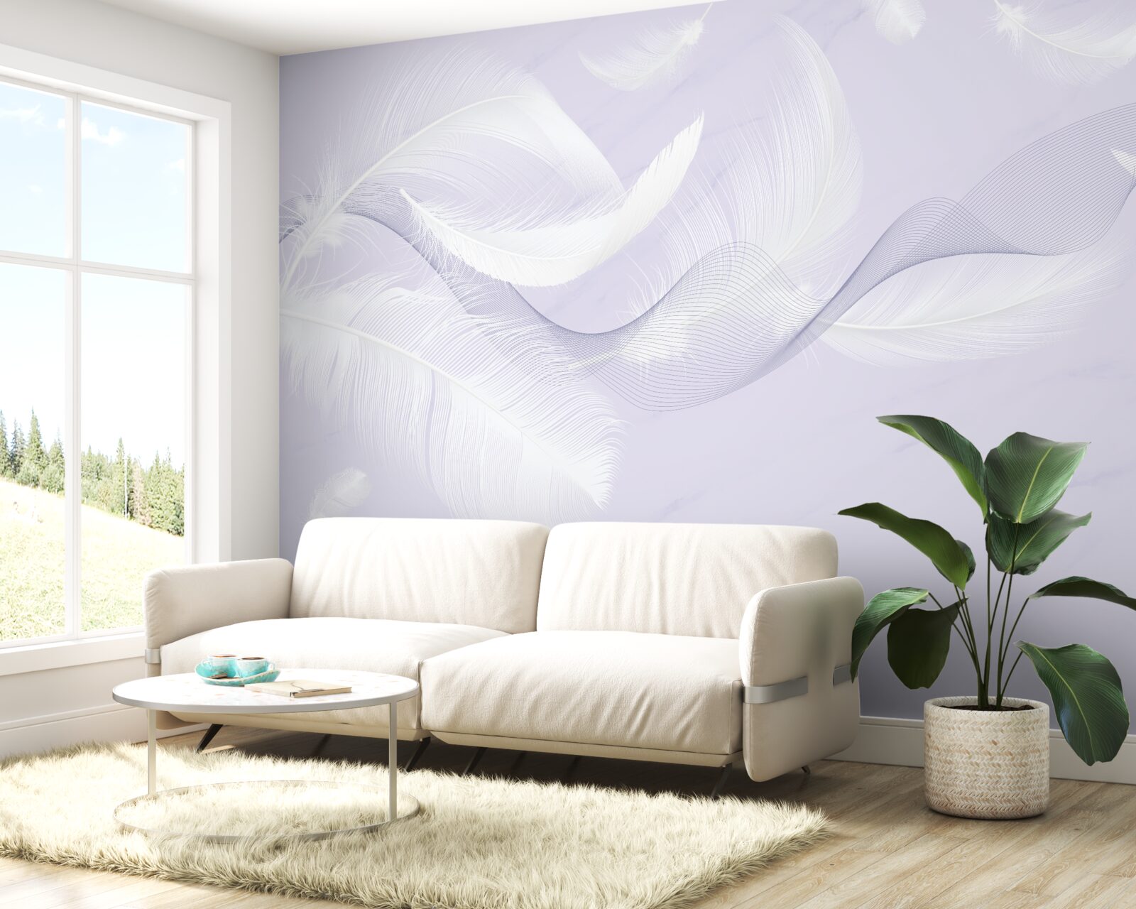 Fototapeta Snehobiele, vzdušné perie