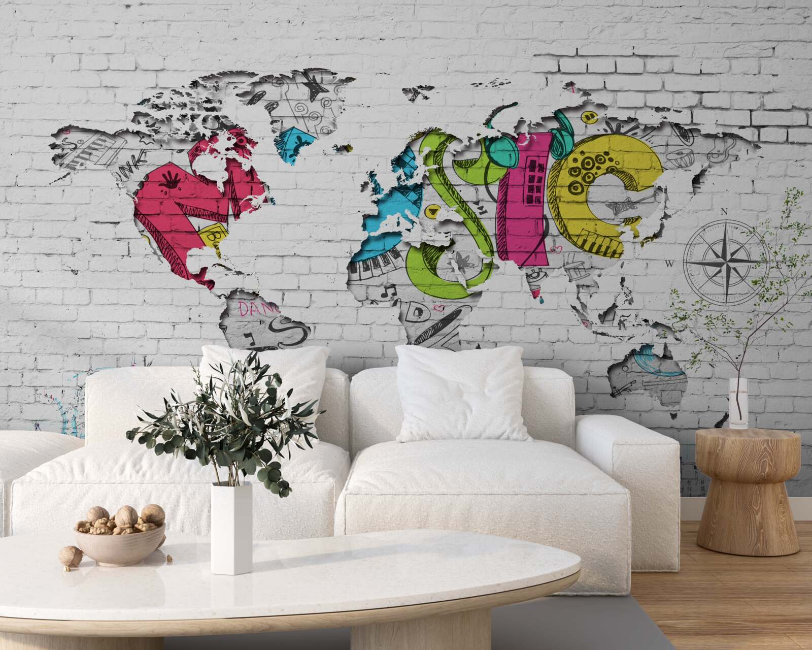 Fototapeta graffiti vo forme mapy sveta