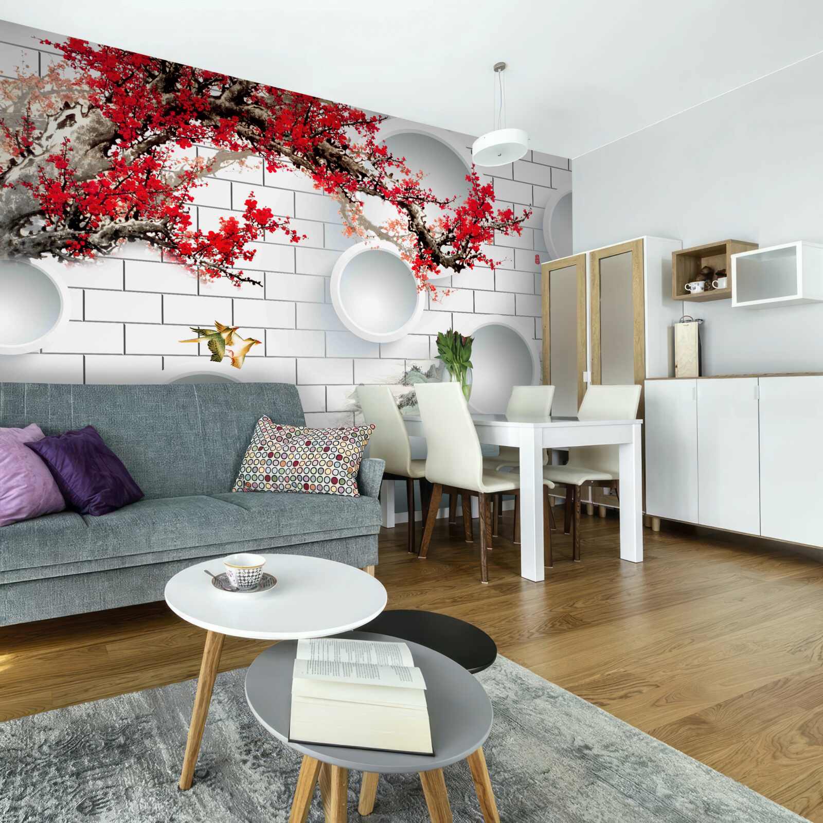 Fototapeta kruhy v geometrickom štýle a krajine