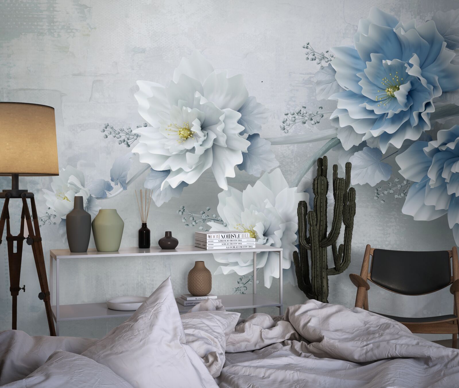 Fototapeta modré kvety v zamračenom dni