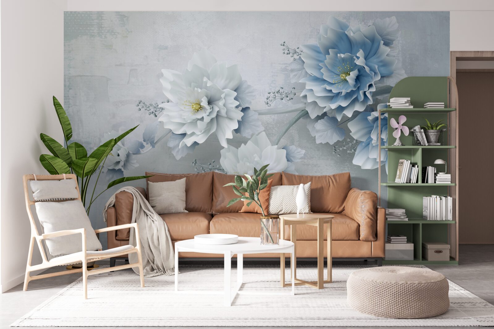 Fototapeta modré kvety v zamračenom dni