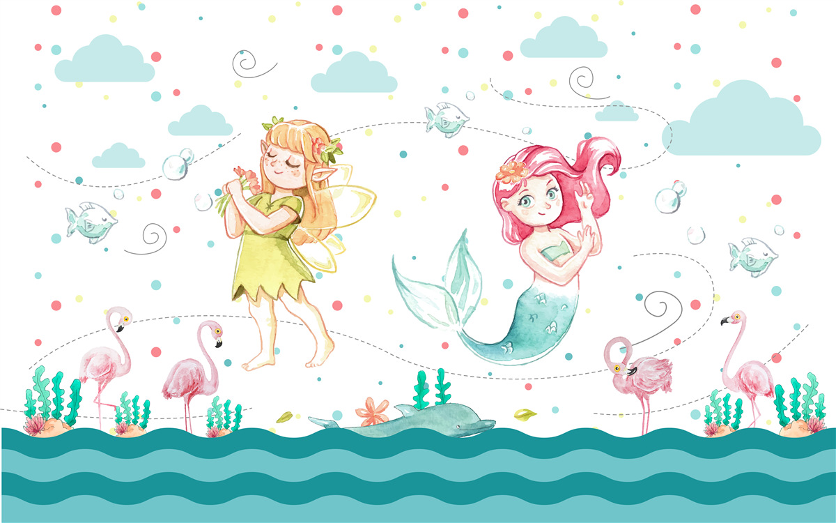 Fototapeta Pri vode sú topolovky a morská panna