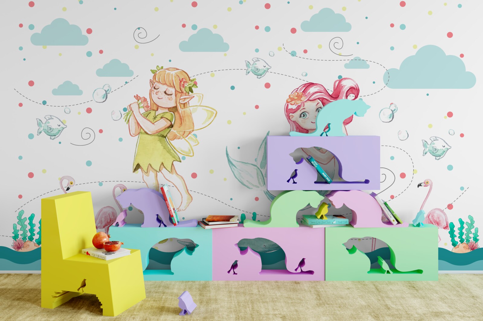 Fototapeta Pri vode sú topolovky a morská panna