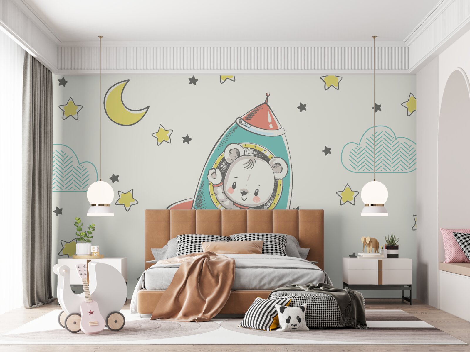 Fototapeta mladý astronaut na vesmírnej lodi