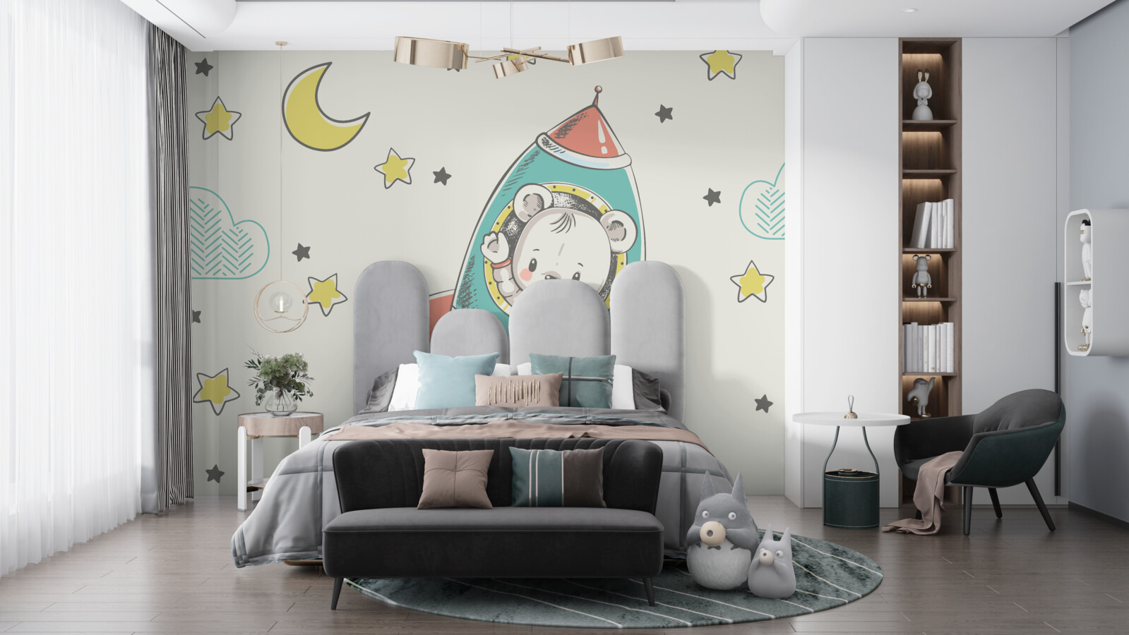 Fototapeta mladý astronaut na vesmírnej lodi