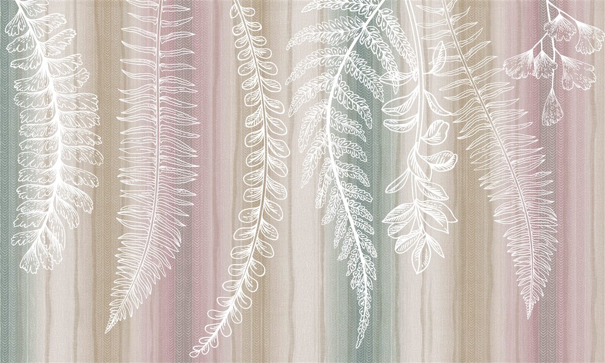 Fototapeta listy sú biele s abstraktným vzorom