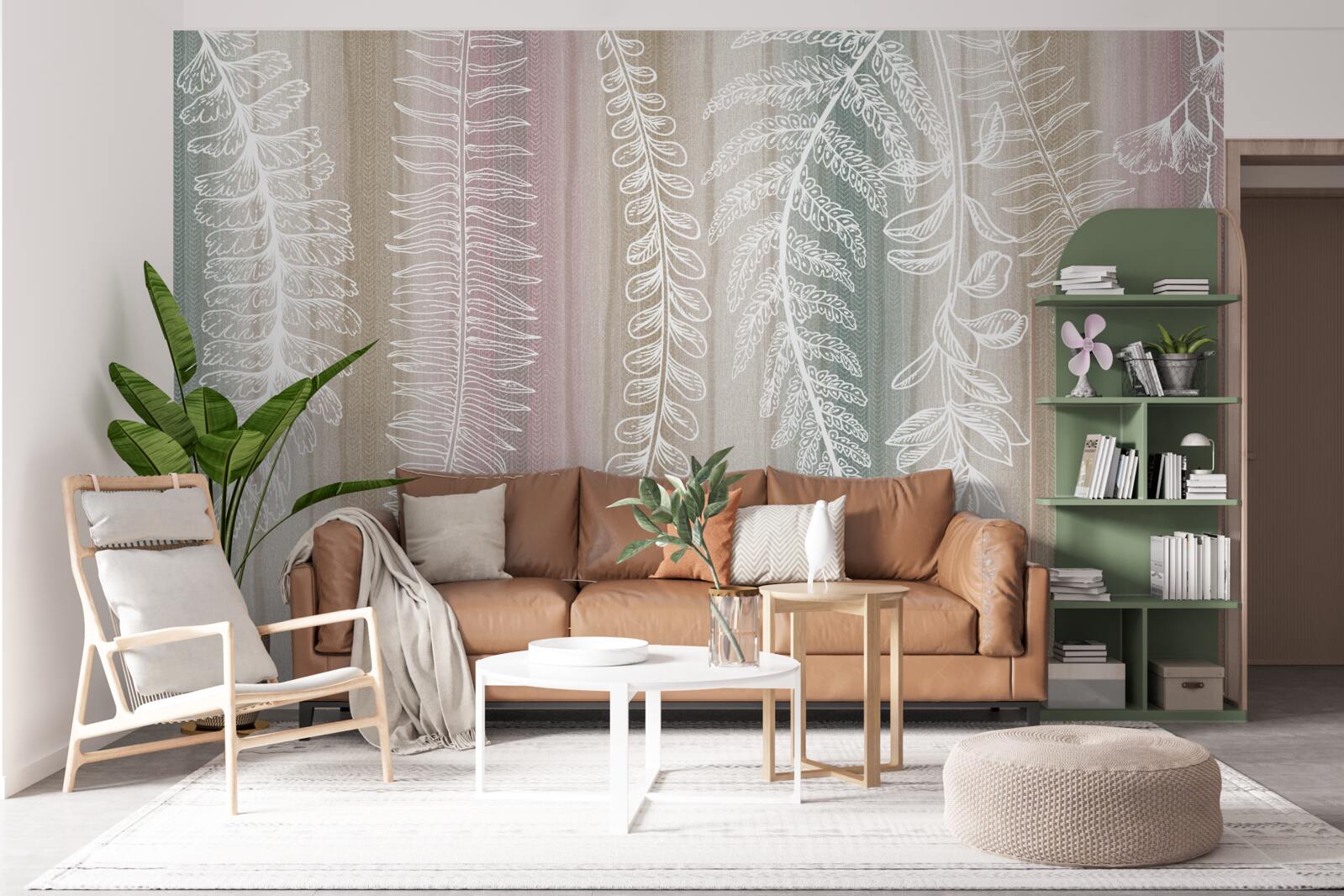 Fototapeta listy sú biele s abstraktným vzorom