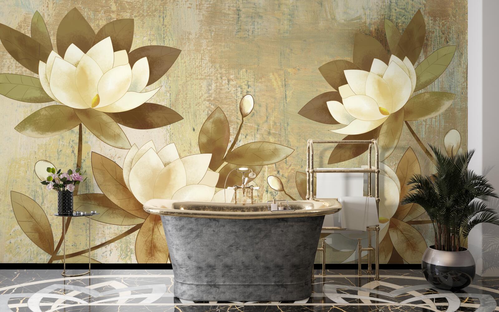 Fototapeta akvarelové maľovanie lotosov