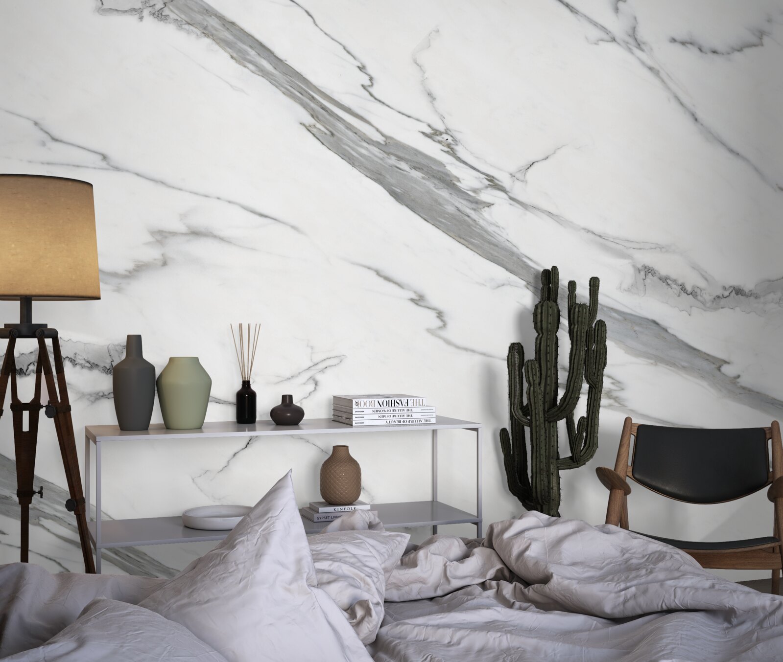 Fototapeta biely mramor so sivými vzormi