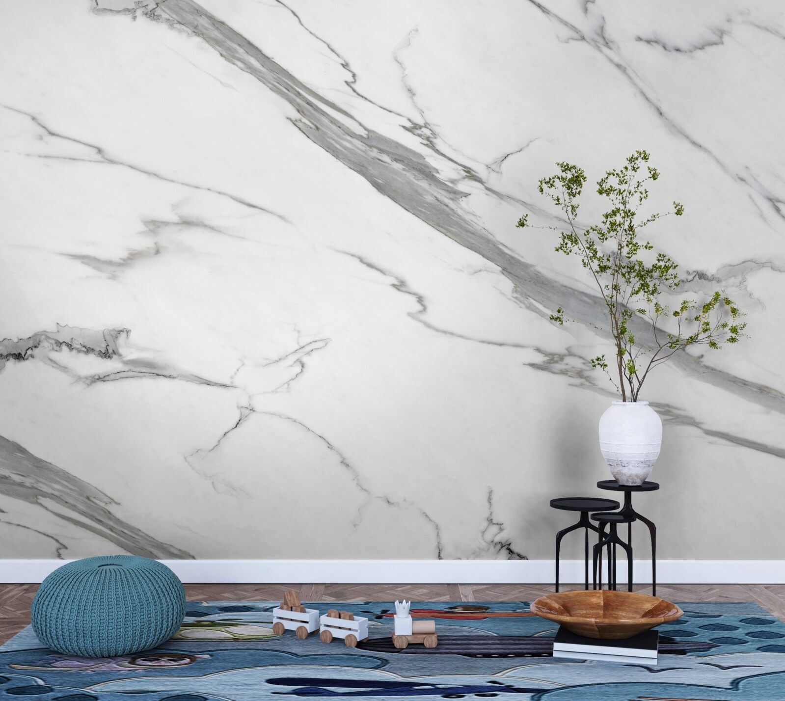 Fototapeta biely mramor so sivými vzormi