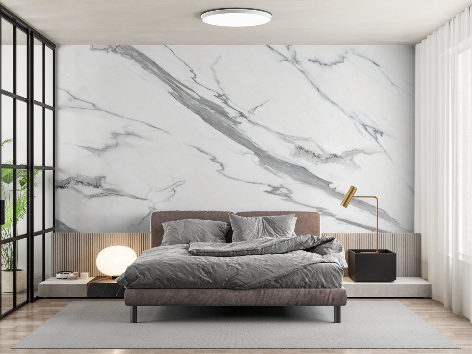 Fototapeta biely mramor so sivými vzormi