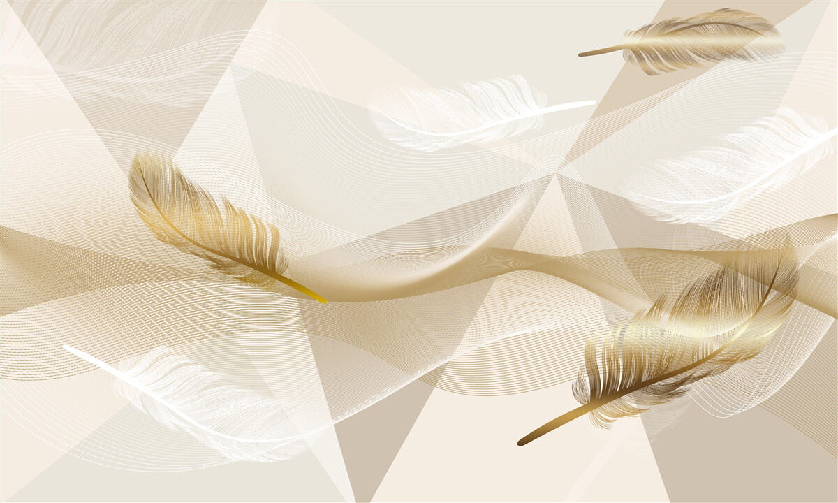 Fototapeta lietajúce pierka a geometrické tvary