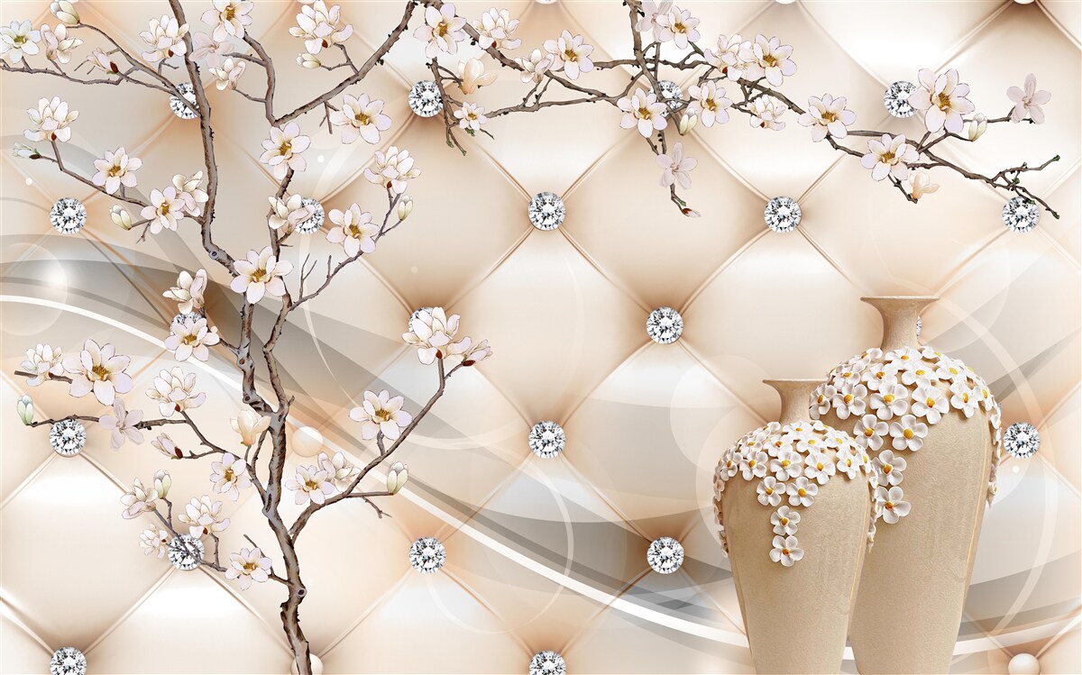 Fototapeta textúra s vetvou a kvetmi