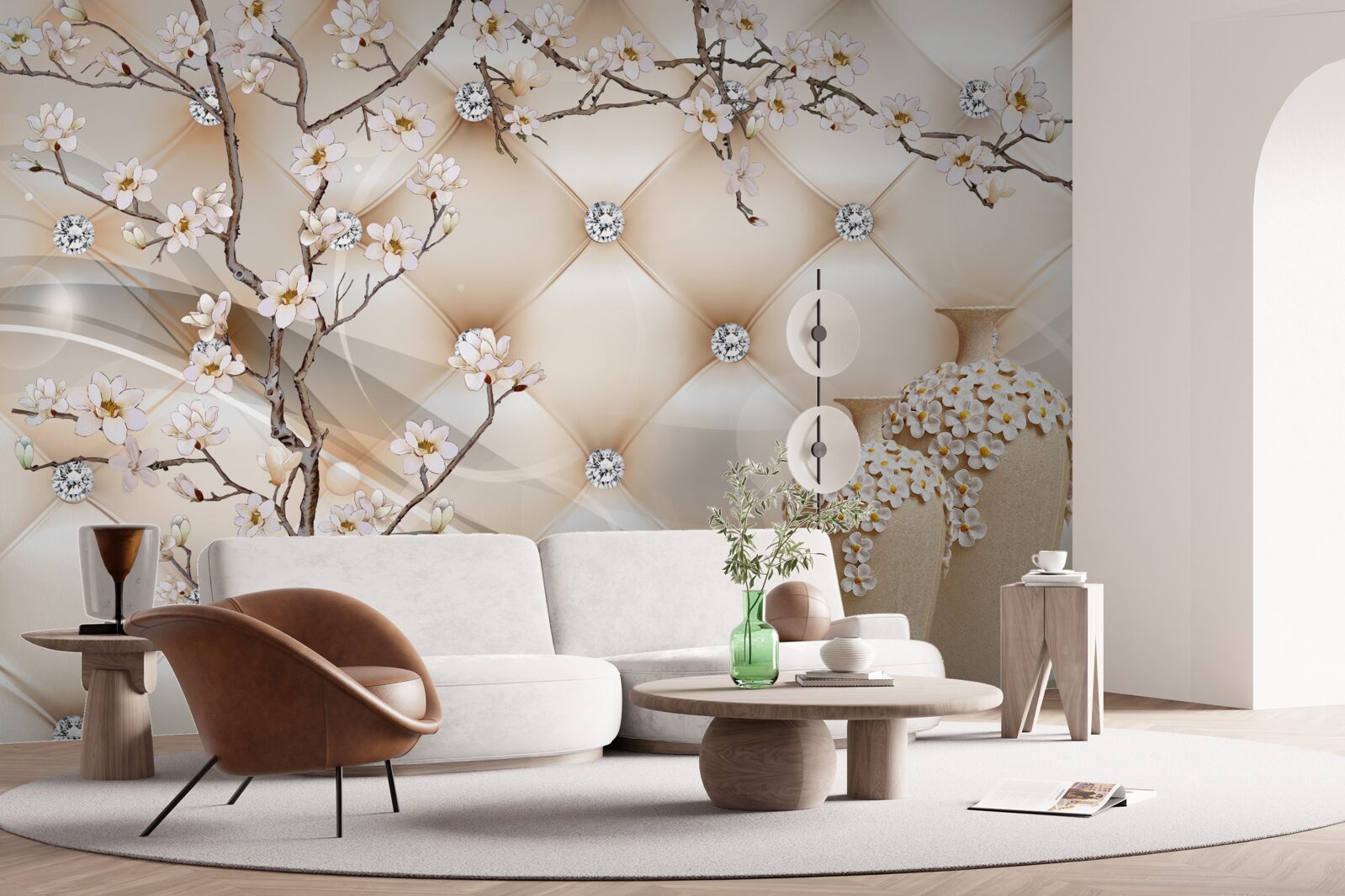 Fototapeta textúra s vetvou a kvetmi