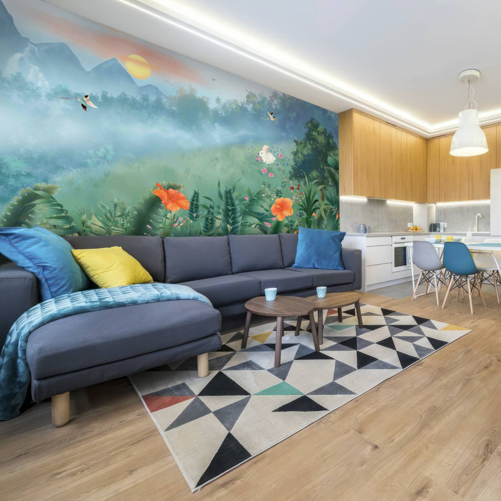 Fototapeta východ slnka nad horskou pasekou