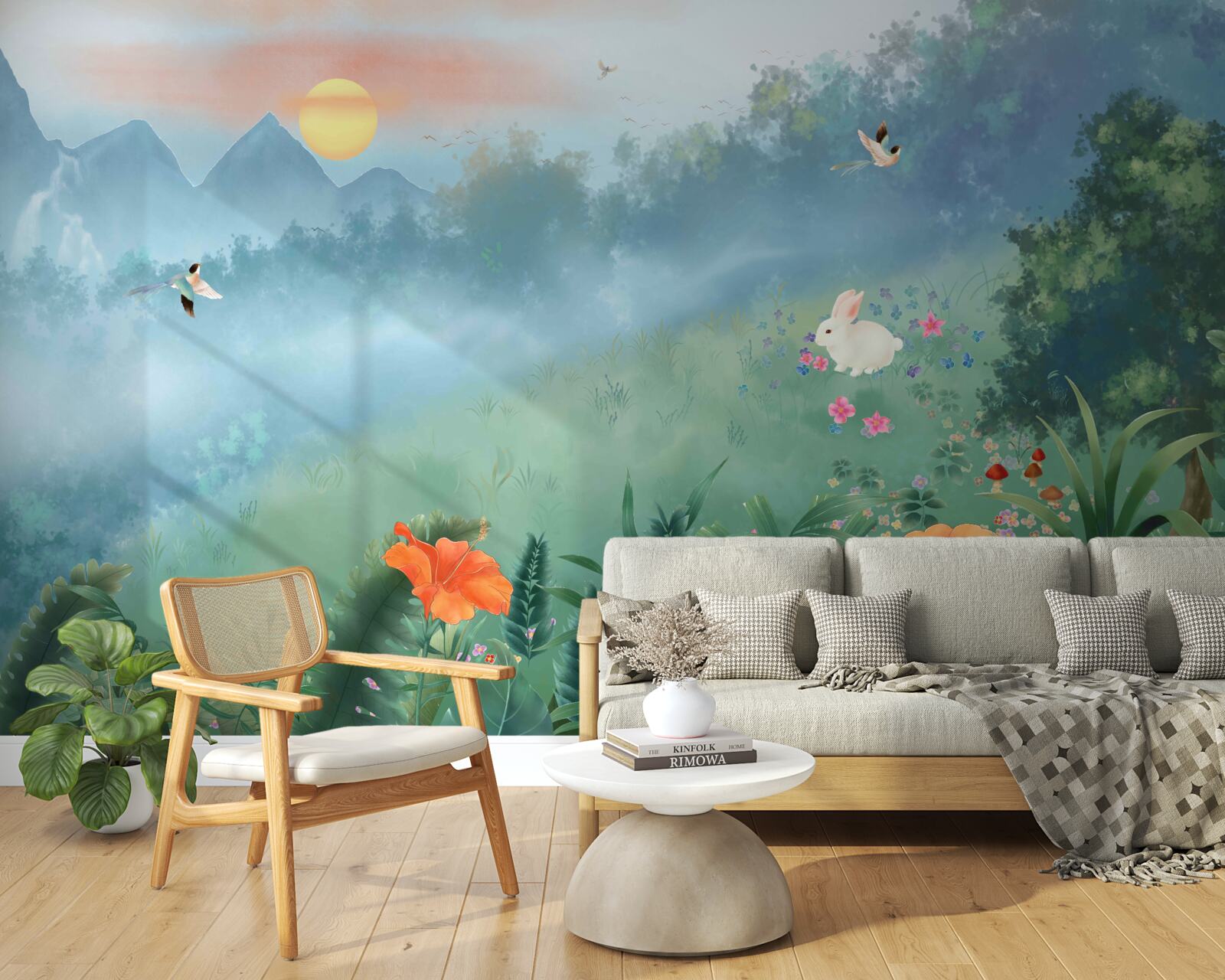 Fototapeta východ slnka nad horskou pasekou