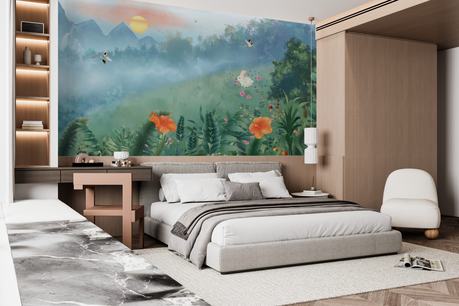 Fototapeta východ slnka nad horskou pasekou