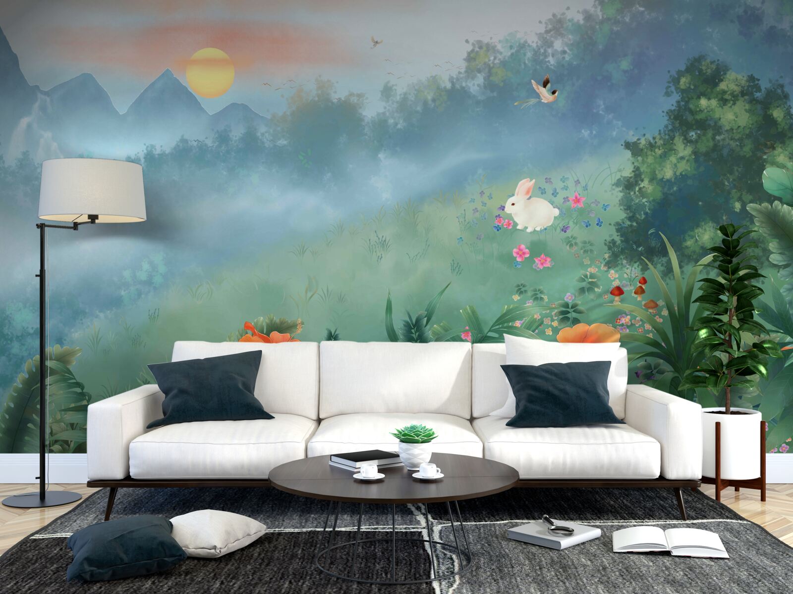 Fototapeta východ slnka nad horskou pasekou