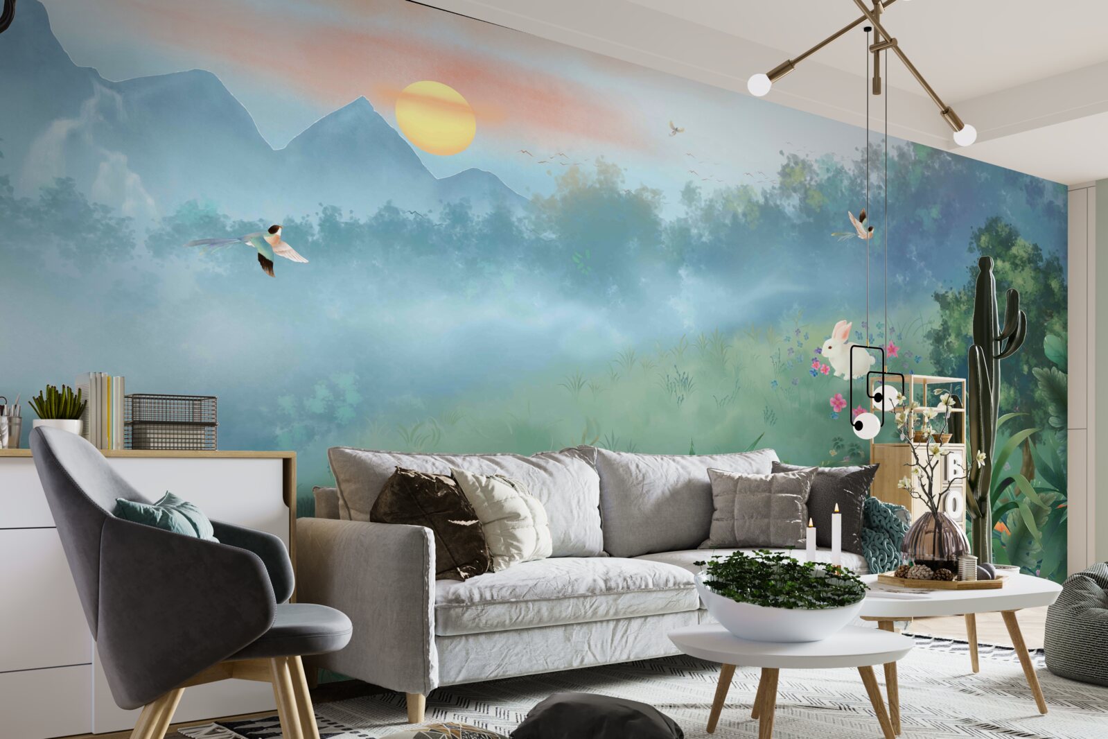 Fototapeta východ slnka nad horskou pasekou