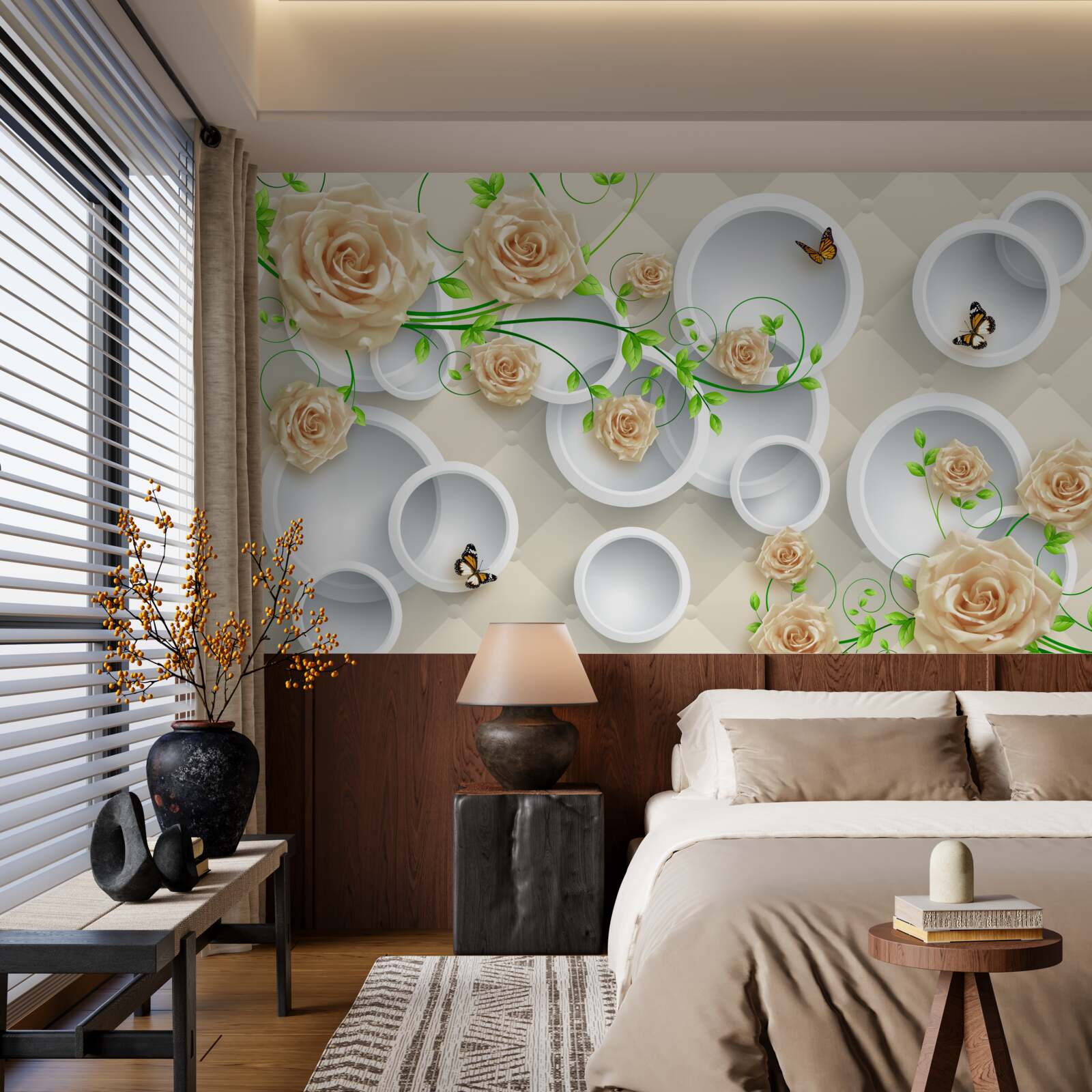 Fototapeta kruhy so vzormi ruží