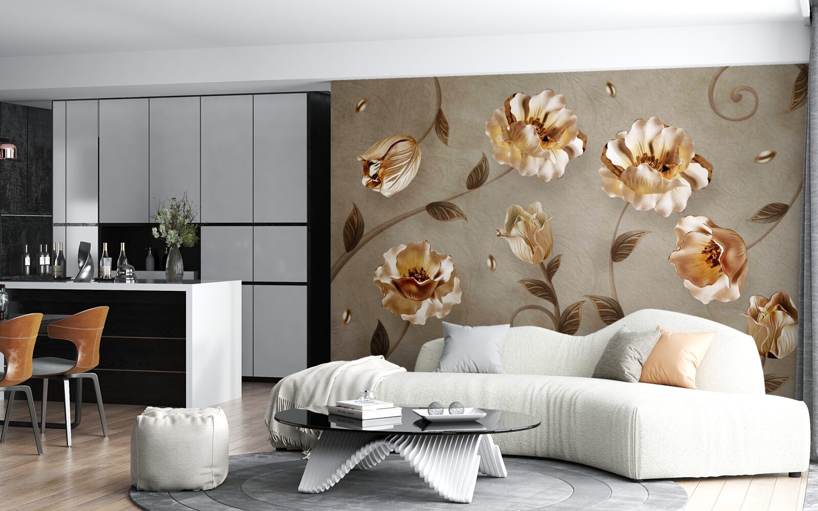 Fototapeta kvety zo zlata