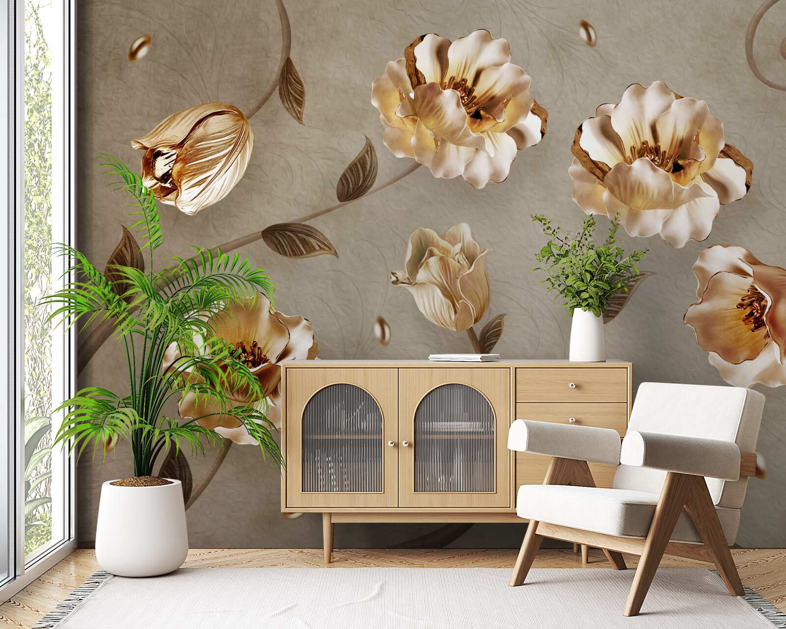 Fototapeta kvety zo zlata