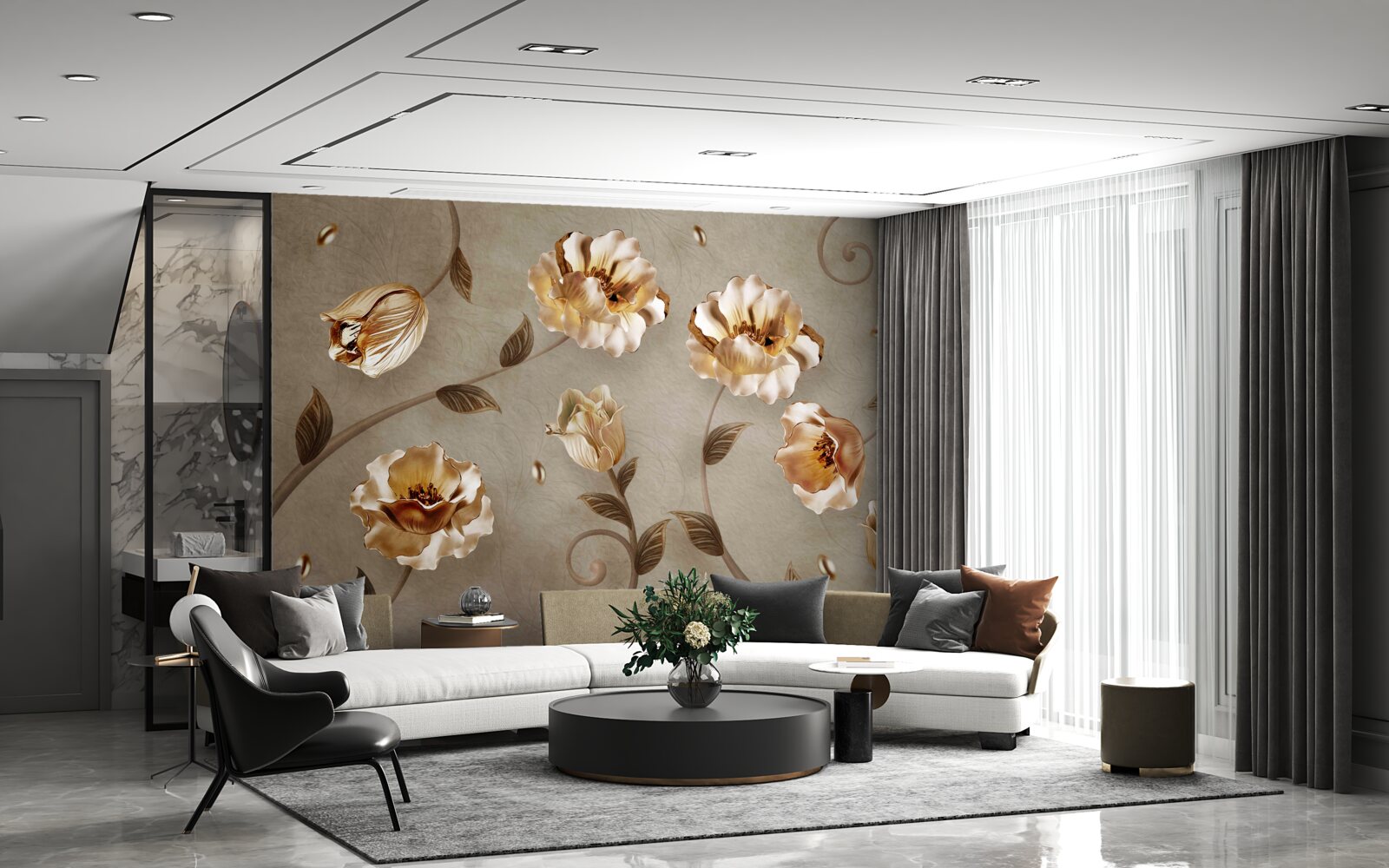 Fototapeta kvety zo zlata