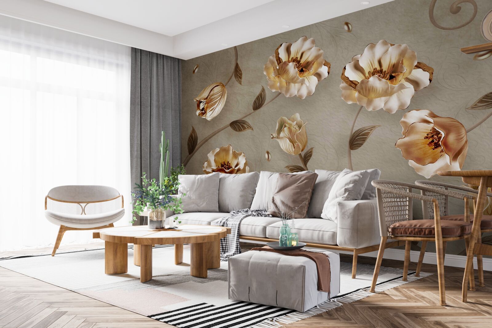 Fototapeta kvety zo zlata