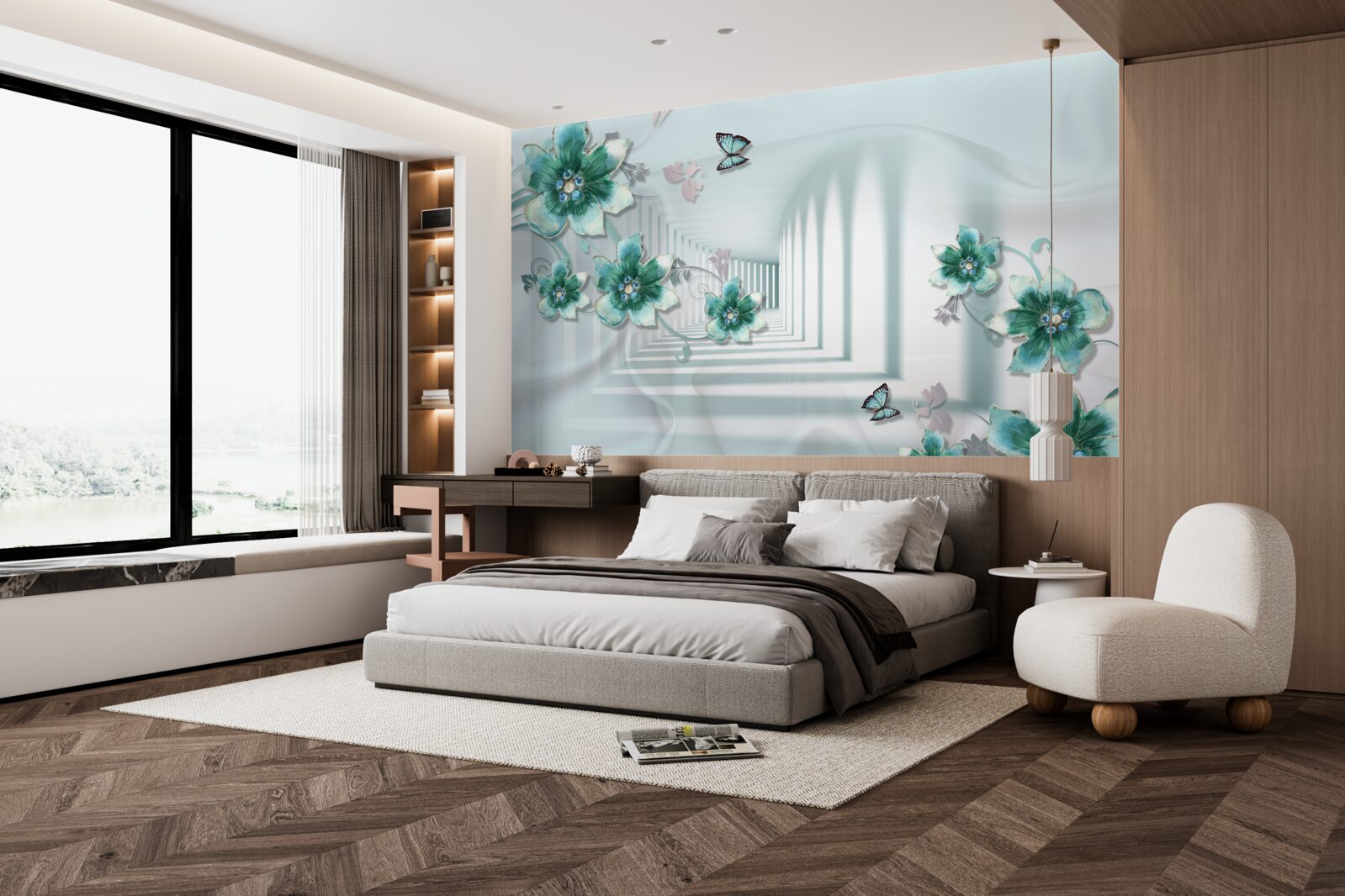 Fototapeta trojrozmerný tunel so zelenou vegetáciou