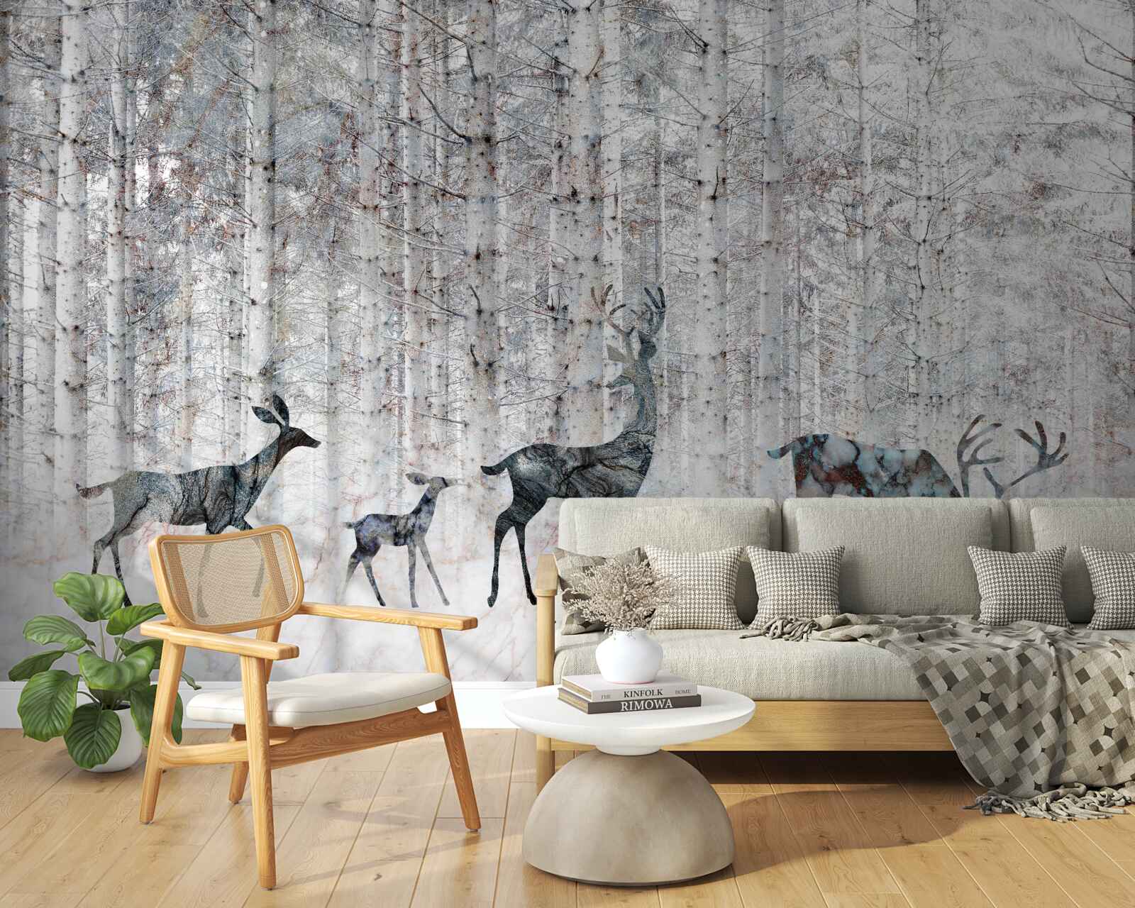 Fototapeta jeleň v zimnom lese