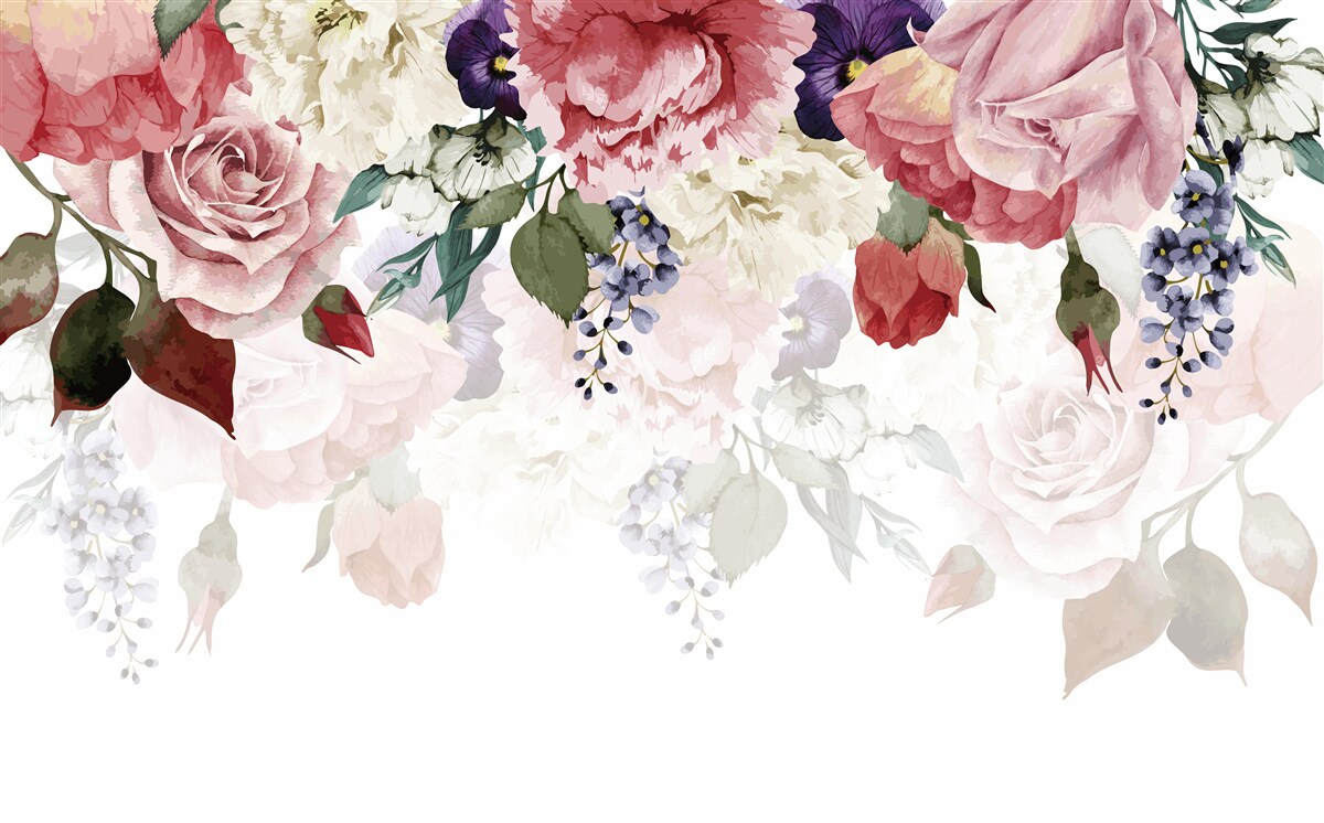 Fototapeta zloženie padajúcich kvetov