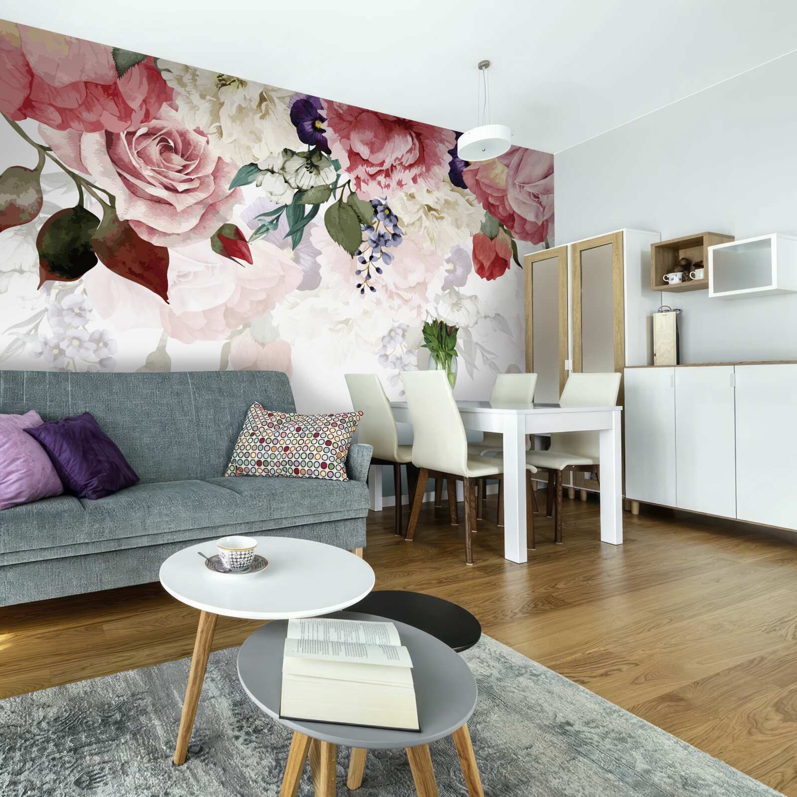 Fototapeta zloženie padajúcich kvetov