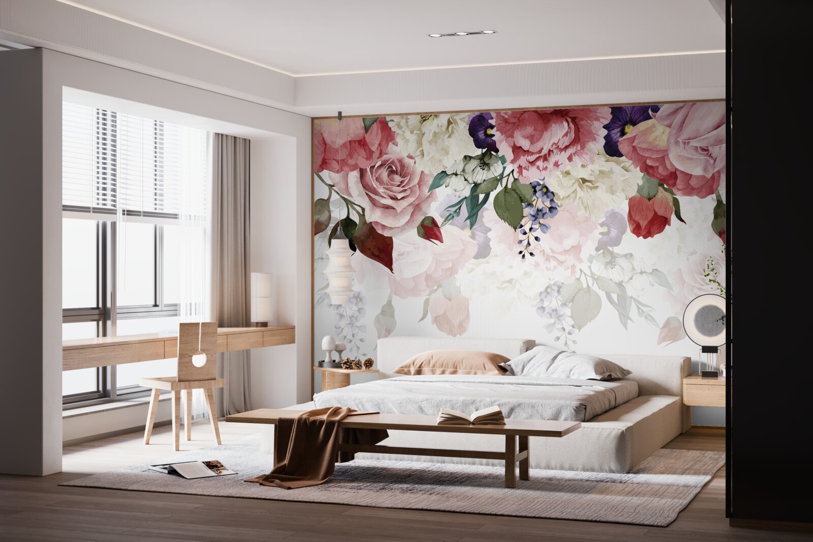 Fototapeta zloženie padajúcich kvetov